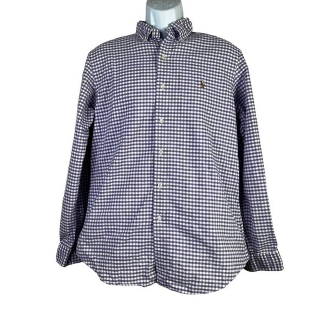 Ralph Lauren Men's Casual Shirt Plaid purple white Size M